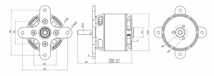 X-TEAM 3530外转子固定翼航模无刷电机
